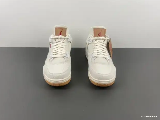 MaikeSneakers AO2571-100 x Air Jordan 'White' 4 Levi's 0323